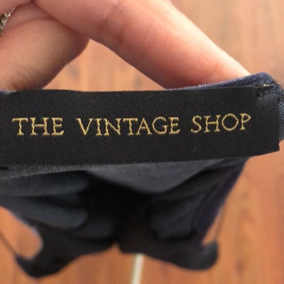 The Vintage Shop velvet body con dress M Gray - Picture 7 of 8